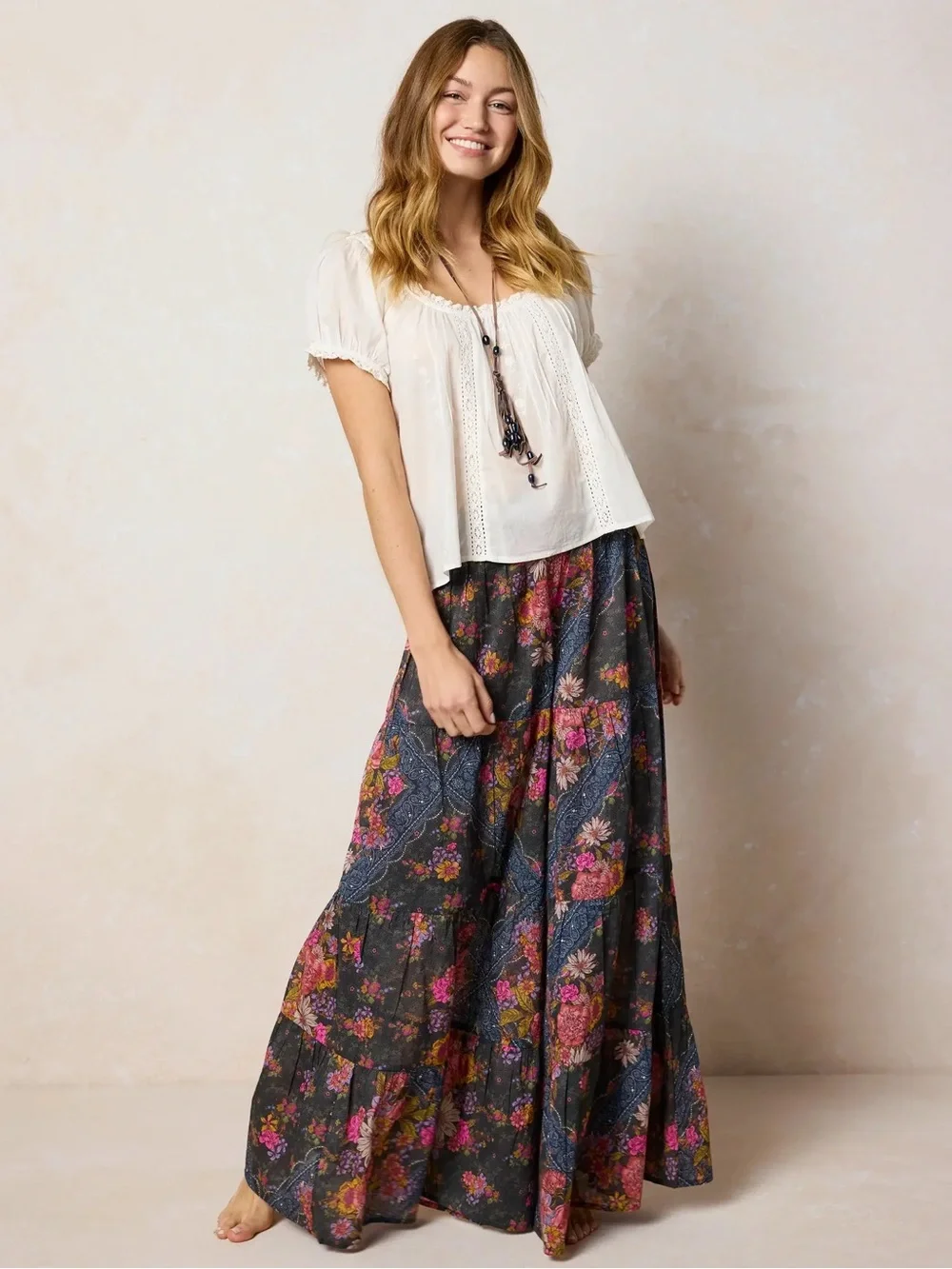 NWT Natural Life Barcelona Button Down & Patti Palazzo Pants Floral Cotton Set - Picture 10 of 11